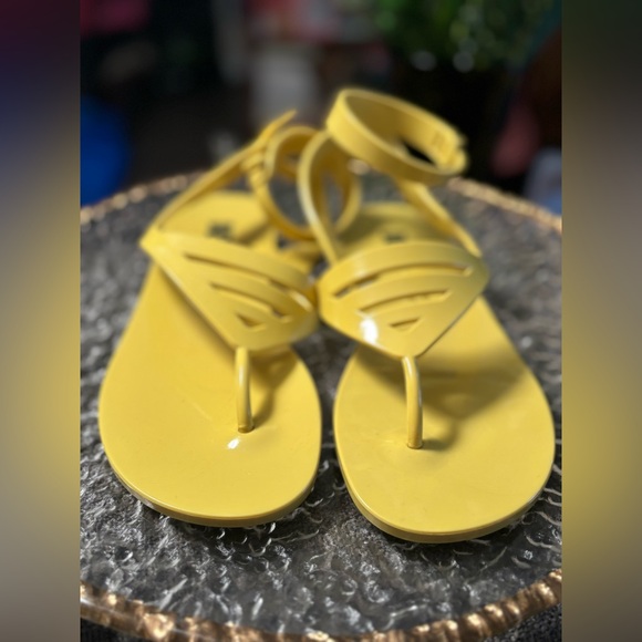 DIESEL Ankle Jelly Sandals Made in Italy • Vibrant Yellow Green • NIB Size 7.5 - Picture 6 of 14